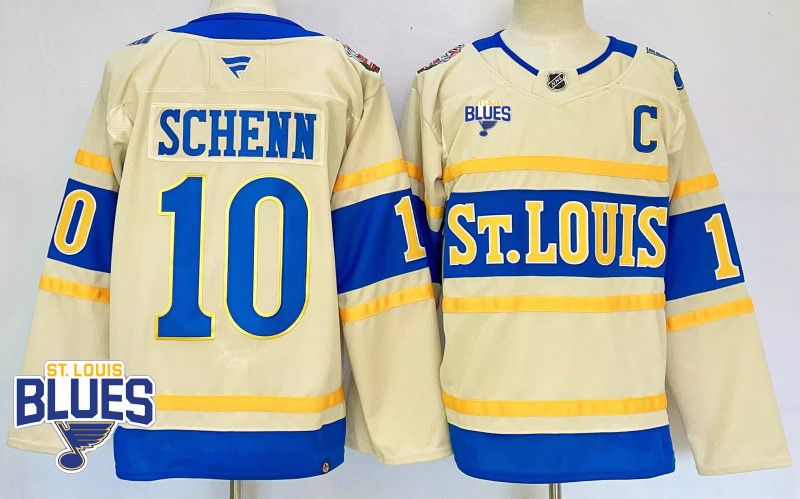 Men St.Louis Blues #10 Schenn Cream Fanatics 2025 NHL Jersey style 2